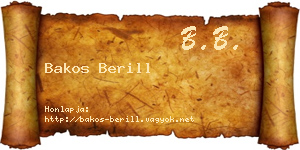 Bakos Berill névjegykártya