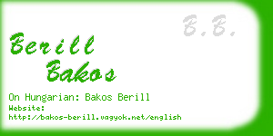 berill bakos business card